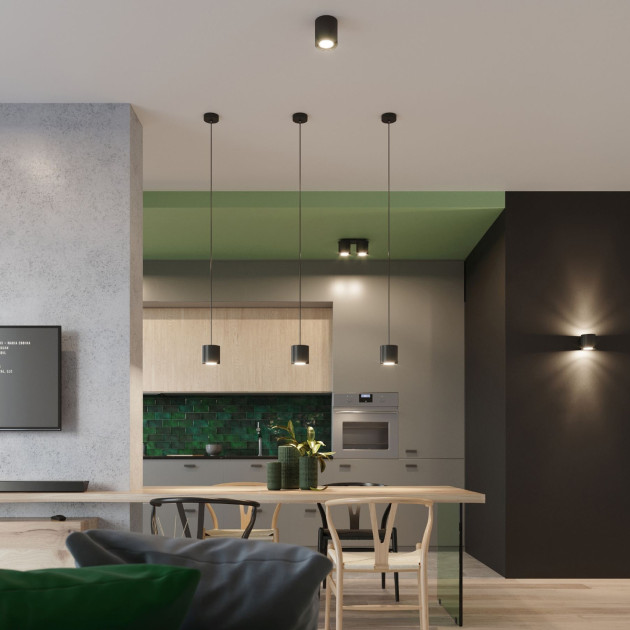 Lampe suspendue Lineaoon 1 noir
