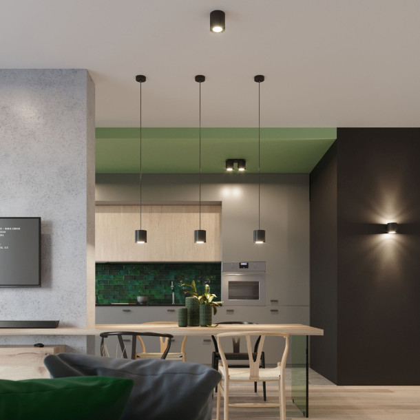 Lampe suspendue Lineaoon 1 noir
