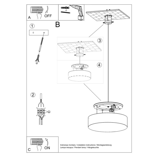 Lampe suspendue Lumiala 45 noir