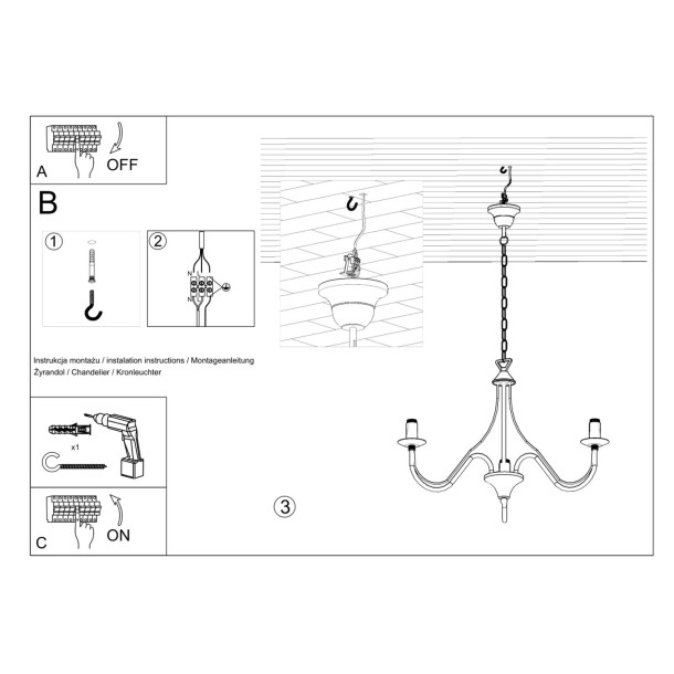 Lustre Oraera 3 blanc