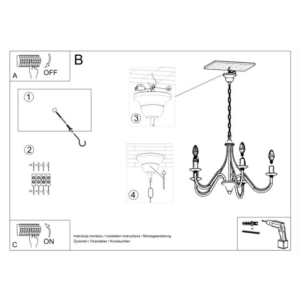 Lustre Oraera 5 blanc