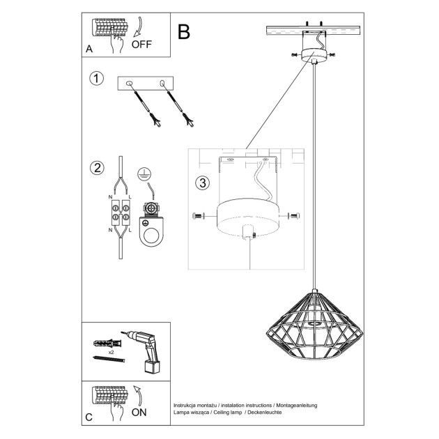 Lampe pendante Veraois blanc