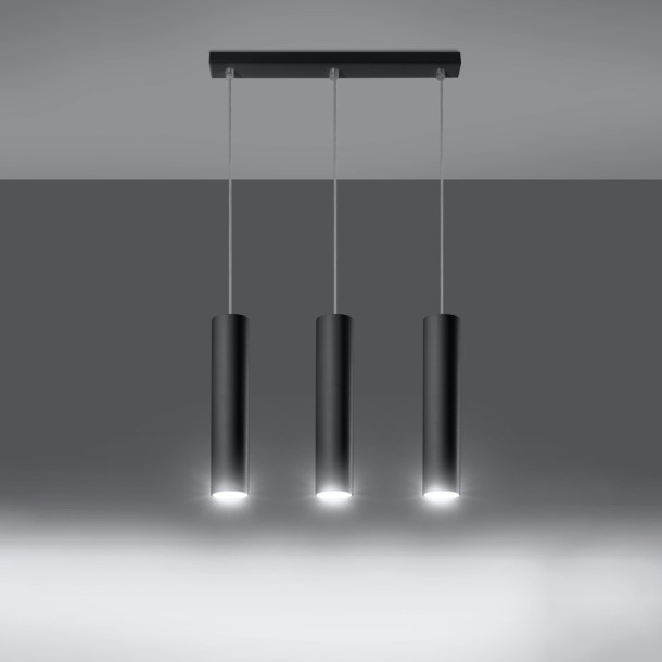 Lampe suspendue Noraaena 3L noir