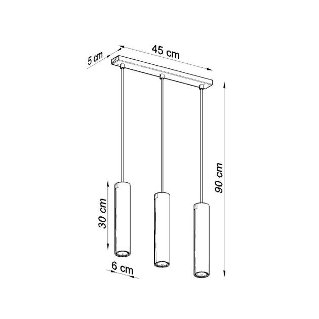 Lampe suspendue Noraaena 3L noir