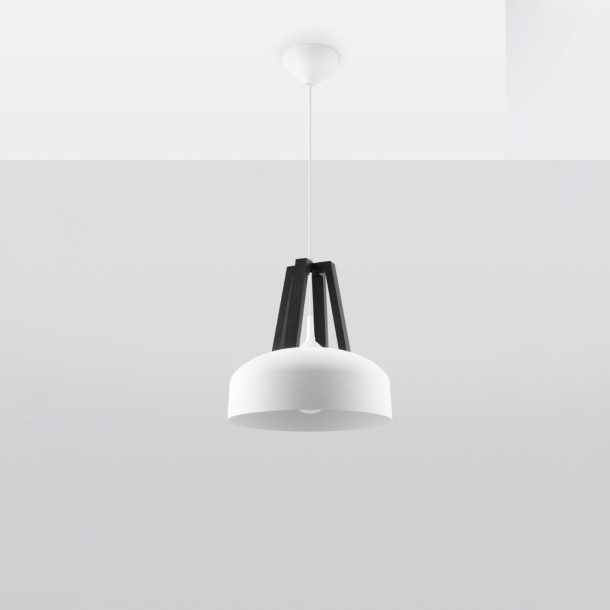 Lampe pendante Veliala blanc/noir