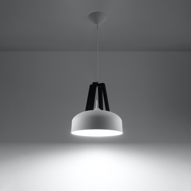 Lampe pendante Veliala blanc/noir