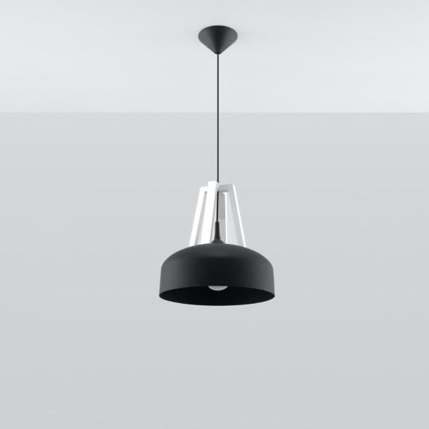 Lampe pendante Veliala noir/blanc