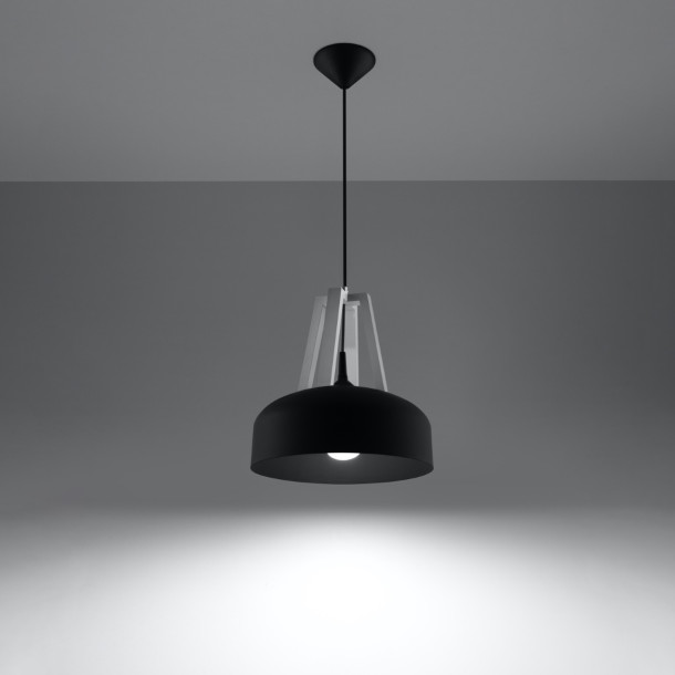 Lampe pendante Veliala noir/blanc
