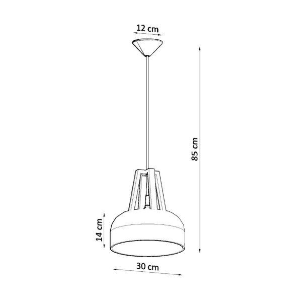 Lampe pendante Veliala noir/bois naturel