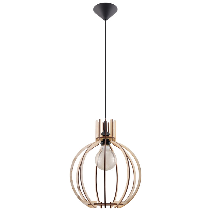 Lampe pendante Aureoea en bois naturel
