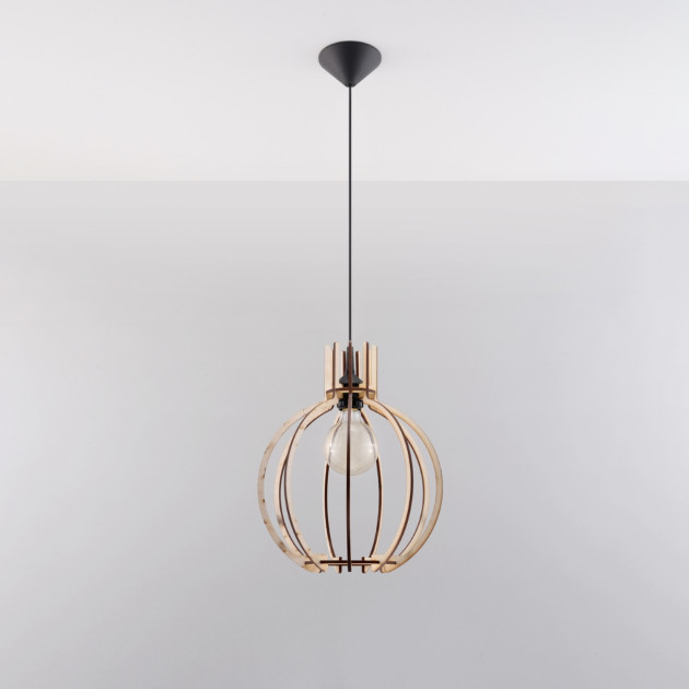Lampe pendante Aureoea en bois naturel