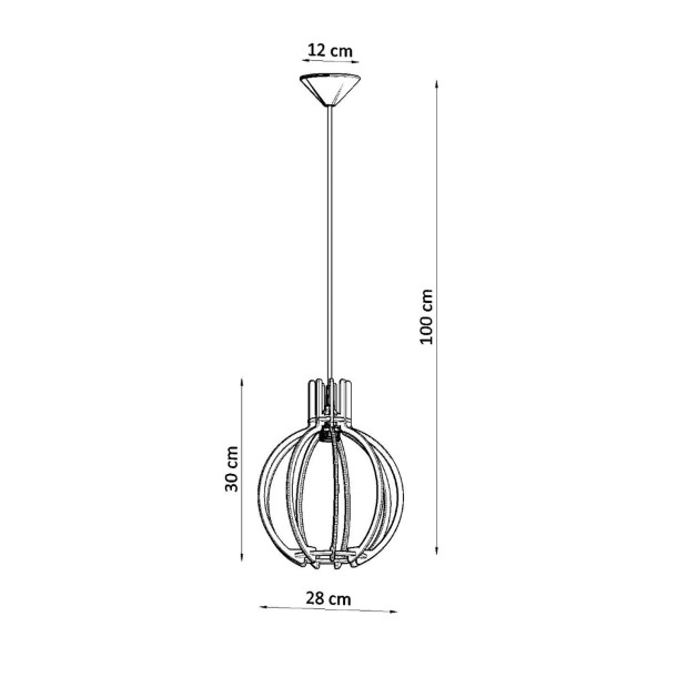 Lampe pendante Aureoea en bois naturel