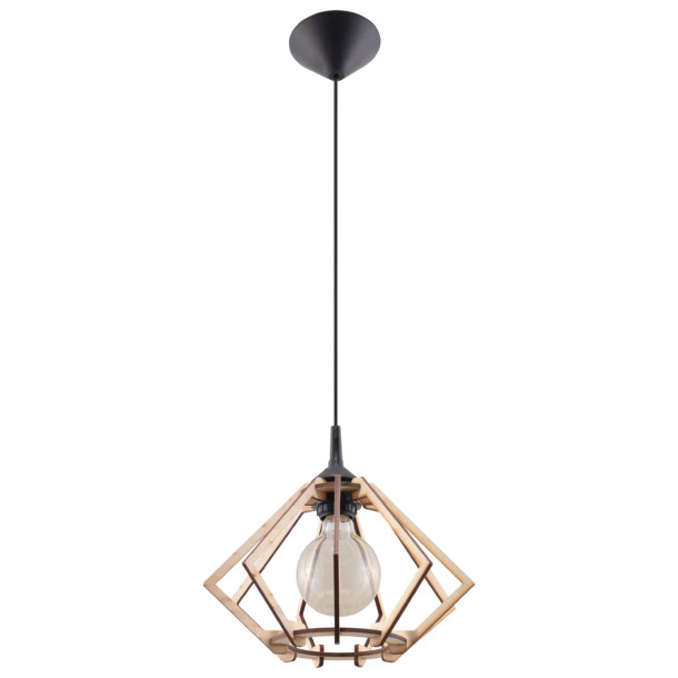 Lampe suspendue Velyys en bois naturel