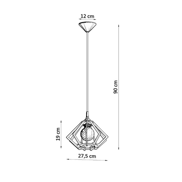 Lampe suspendue Velyys en bois naturel