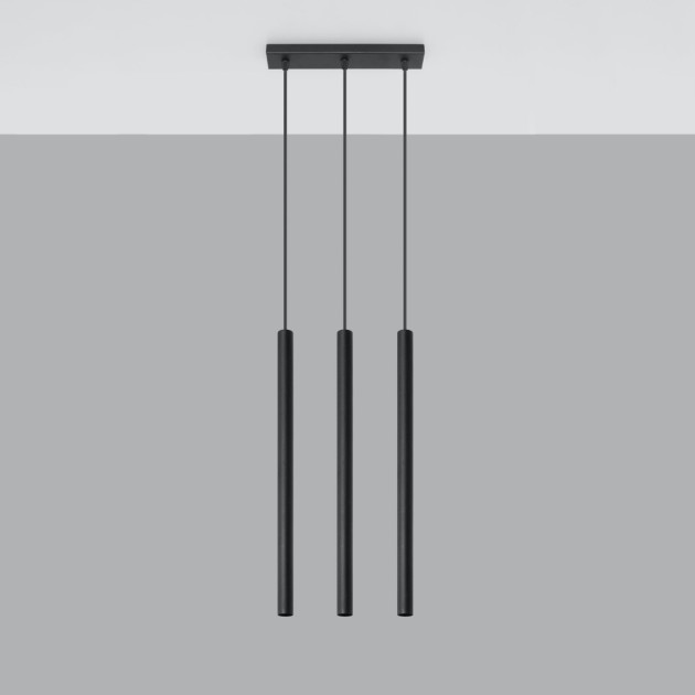 Lampe pendante Noraaeen 3 noir
