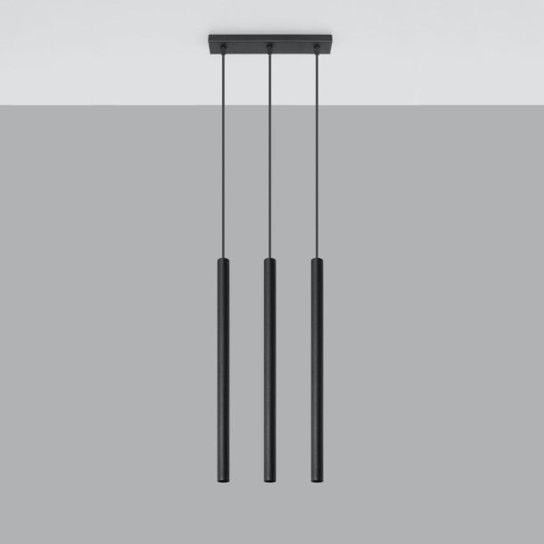 Lampe pendante Noraaeen 3 noir