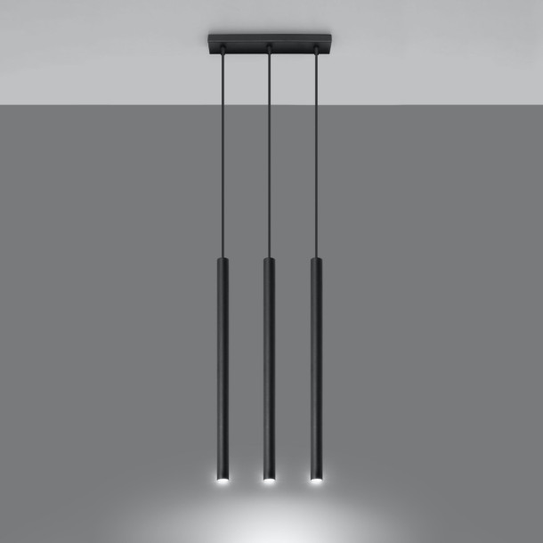 Lampe pendante Noraaeen 3 noir