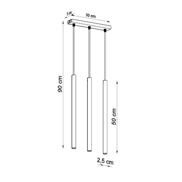 Lampe pendante Noraaeen 3 noir