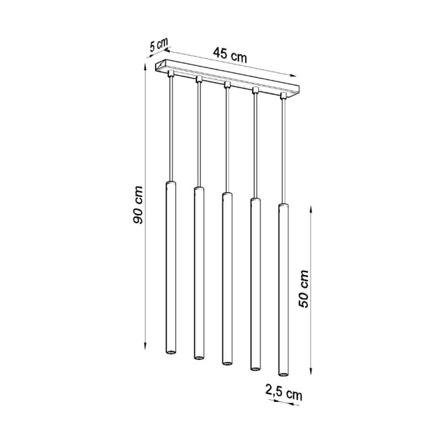 Lampe pendante Noraaeen 5 noir