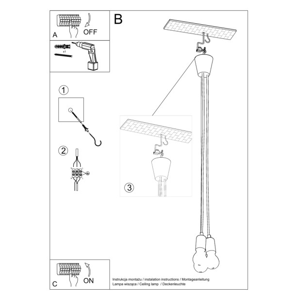 Lampe suspendue Noviar 3 blanc