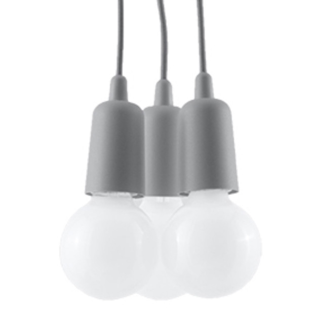 Lampe pendante Noviar 3 gris