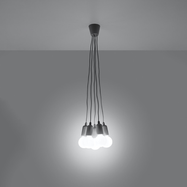 Lampe suspendue Noviar 5 gris