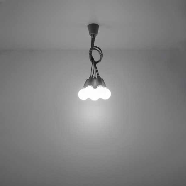 Lampe suspendue Noviar 5 gris