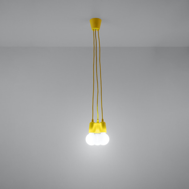 Lampe pendante Noviar 3 jaune