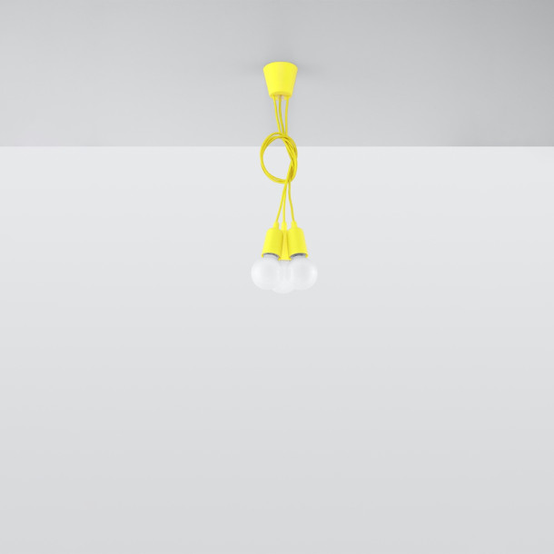 Lampe pendante Noviar 3 jaune