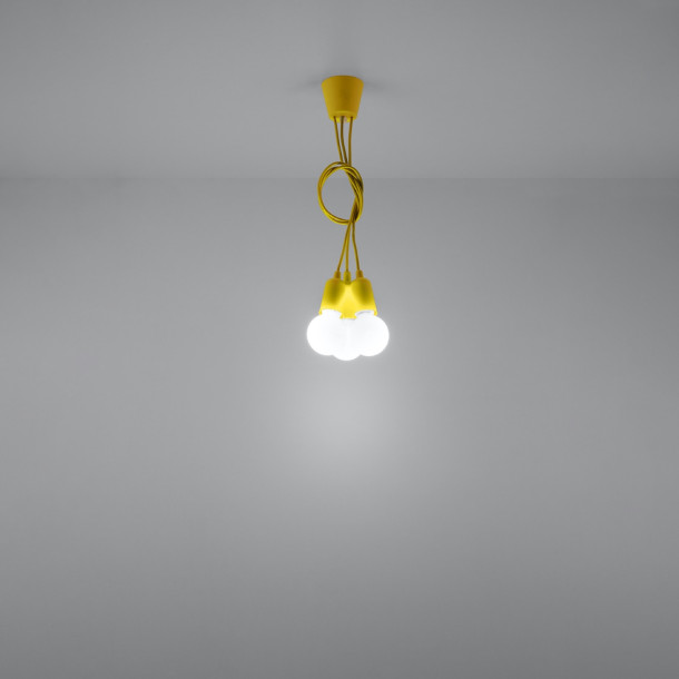 Lampe pendante Noviar 3 jaune