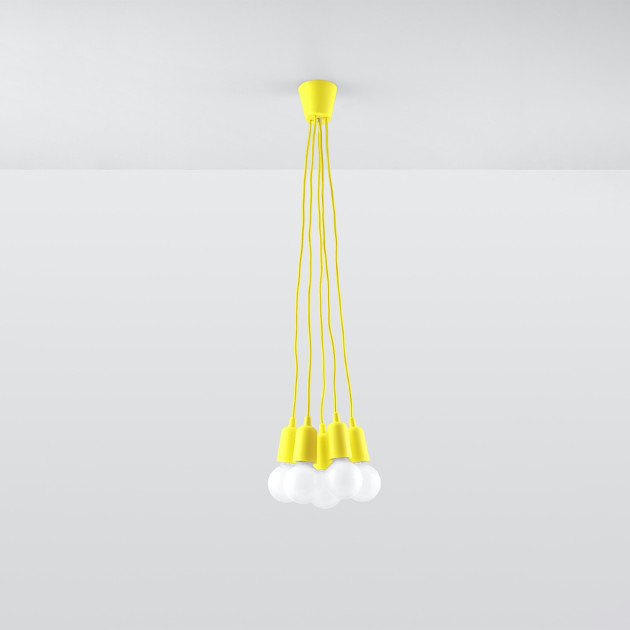 Lampe pendante Noviar 5 jaune