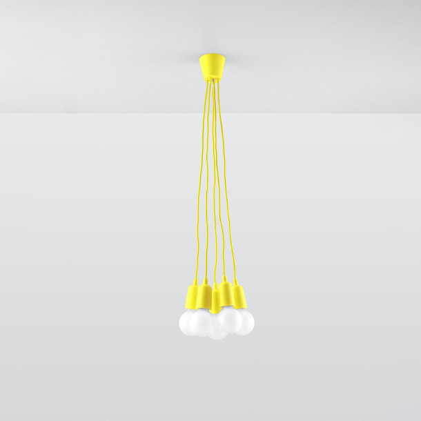Lampe pendante Noviar 5 jaune