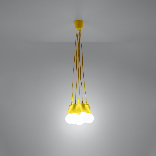 Lampe pendante Noviar 5 jaune