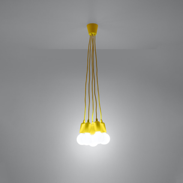 Lampe pendante Noviar 5 jaune