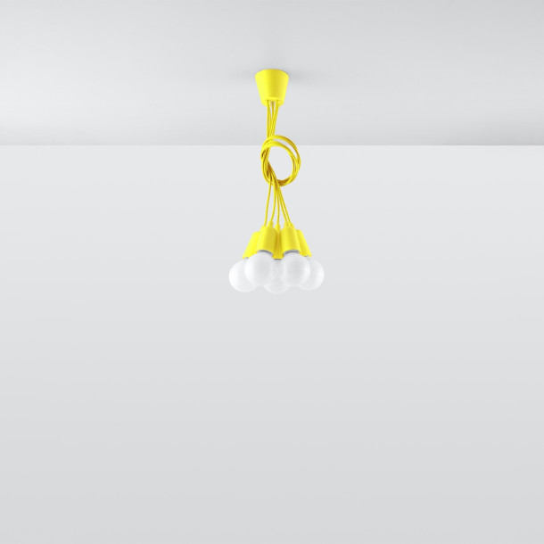 Lampe pendante Noviar 5 jaune