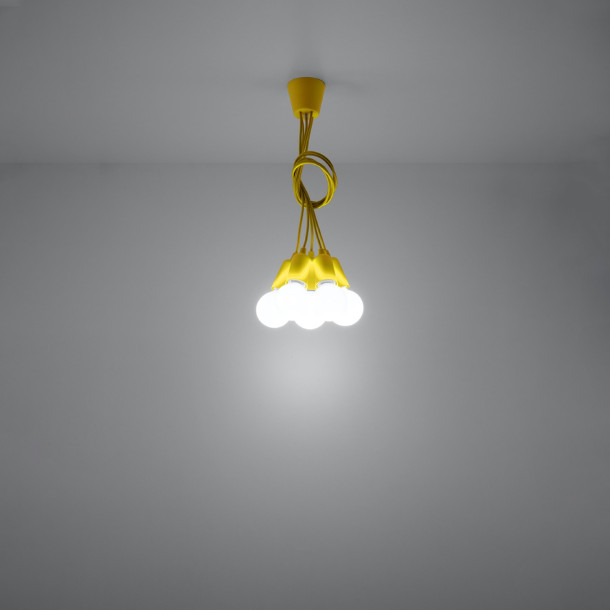 Lampe pendante Noviar 5 jaune
