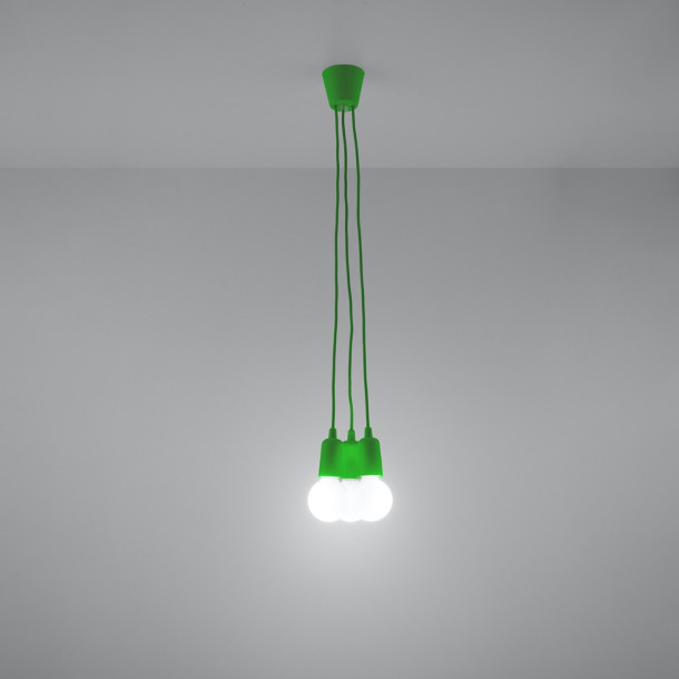 Lampe pendante Noviar 3 verte