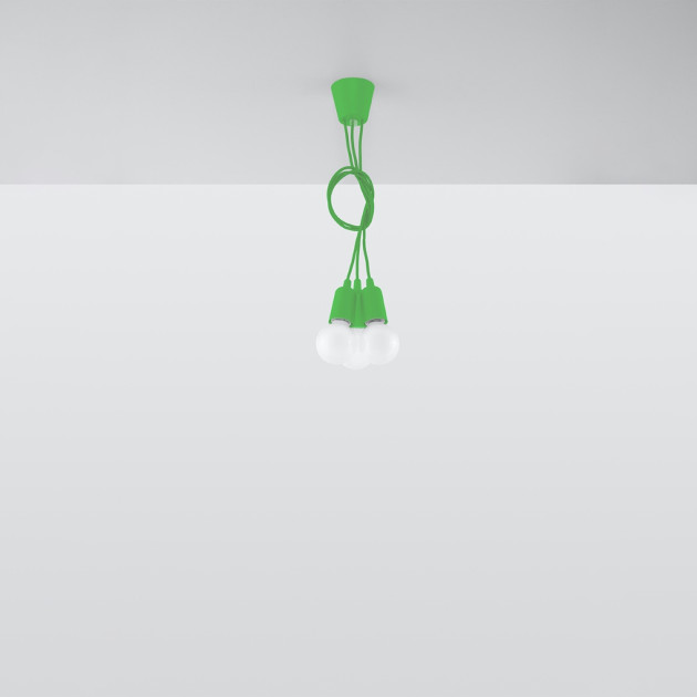 Lampe pendante Noviar 3 verte