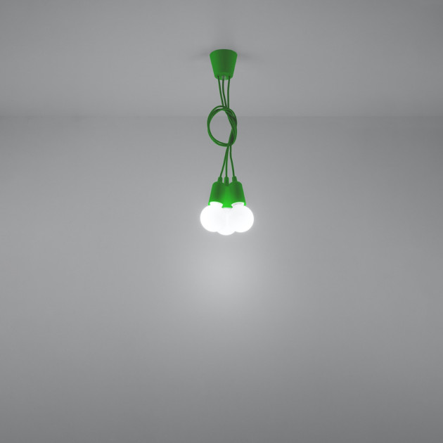Lampe pendante Noviar 3 verte