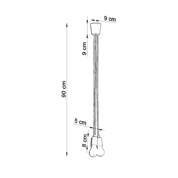 Lampe pendante Noviar 3 verte