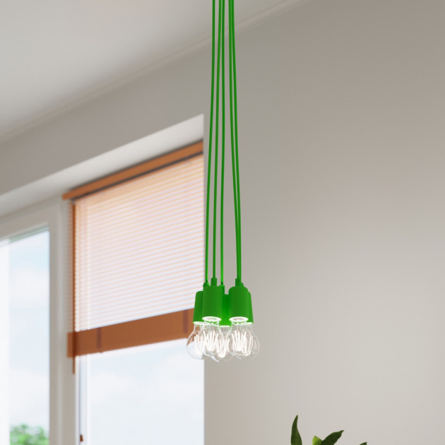 Lampe pendante Noviar 3 verte