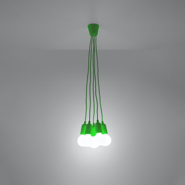 Lampe pendante Noviar 5 verte