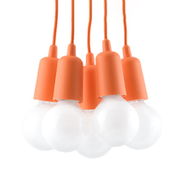Lampe pendante Noviar 5 orange