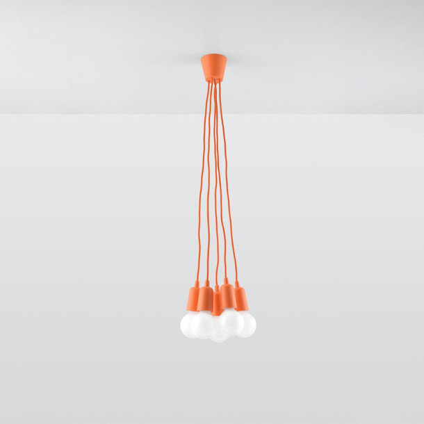 Lampe pendante Noviar 5 orange