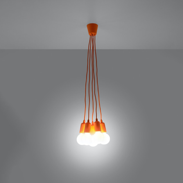 Lampe pendante Noviar 5 orange