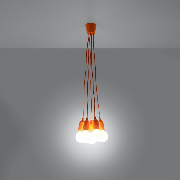 Lampe pendante Noviar 5 orange