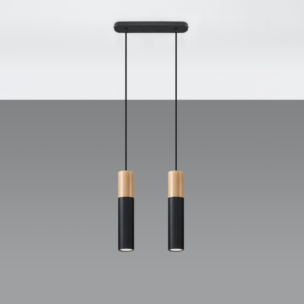 Lampe pendante Coraeor 2 noir