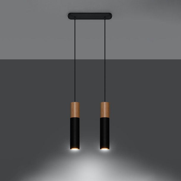 Lampe pendante Coraeor 2 noir