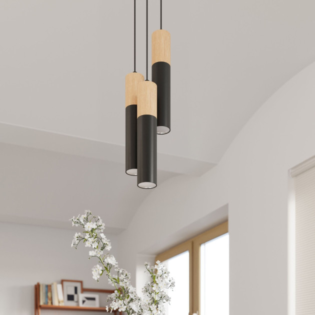 Lampe pendante Coraeor 2 noir
