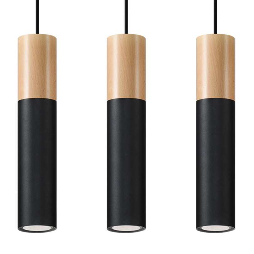 Lampe pendante Coraeor 3 noir